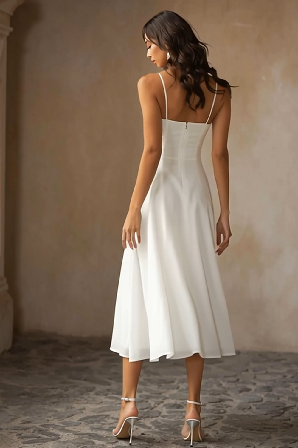 Alcina Chiffon Midi Dress - White