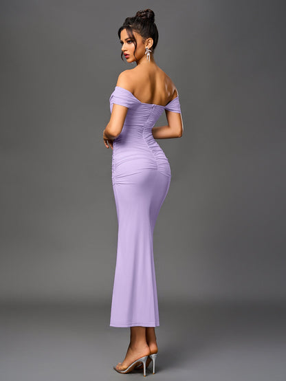 Alida Off Shoulder Maxi Dress - Lilac