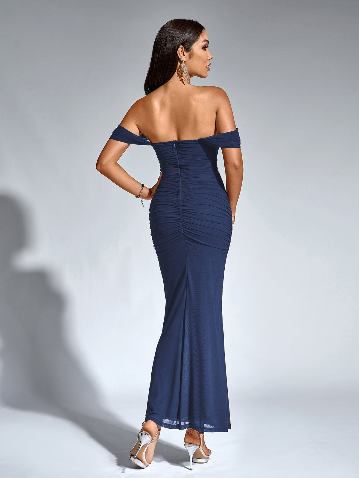 Alida Off Shoulder Maxi Dress - Navy