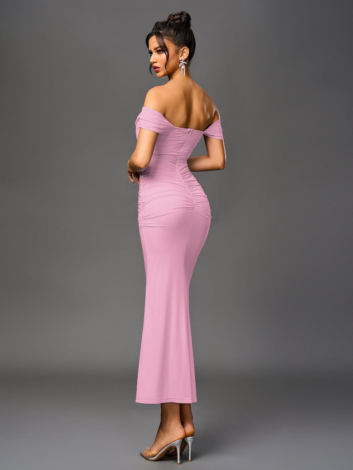 Alida Off Shoulder Maxi Dress - Pink