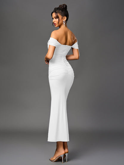 Alida Off Shoulder Maxi Dress - White