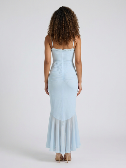 Aloisa Ruffle Maxi Dress - Baby Blue