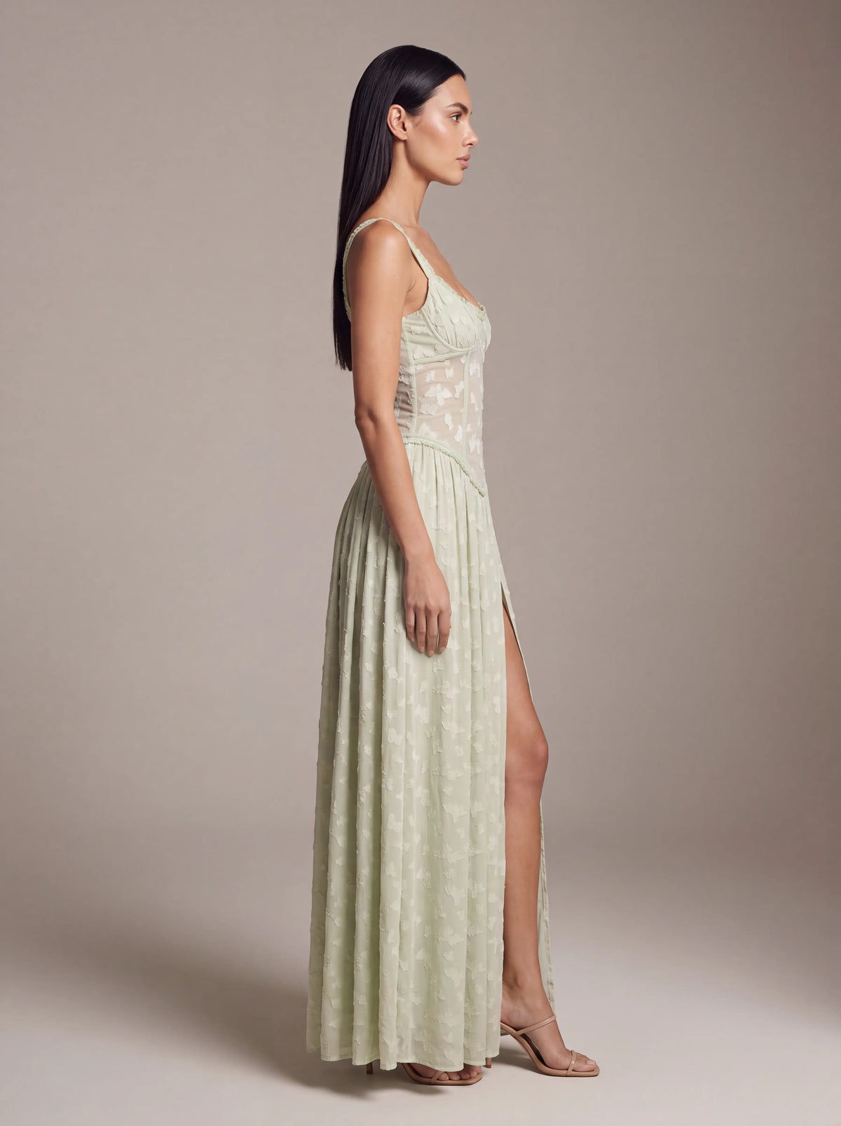 Althea Corset Maxi Dress - Sage Green