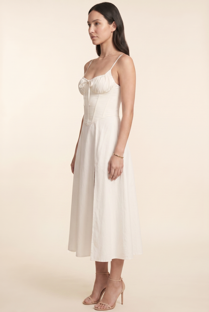 Amaia Corset Midi Dress - Ivory