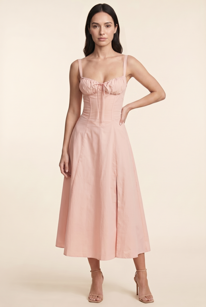 Amaia Corset Midi Dress - Light Pink