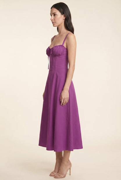 Amaia Corset Midi Dress - Purple