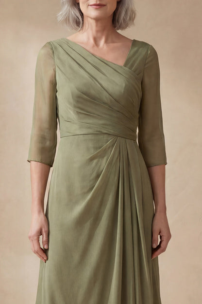 Amalie V Neck Midi Dress - Sage Green