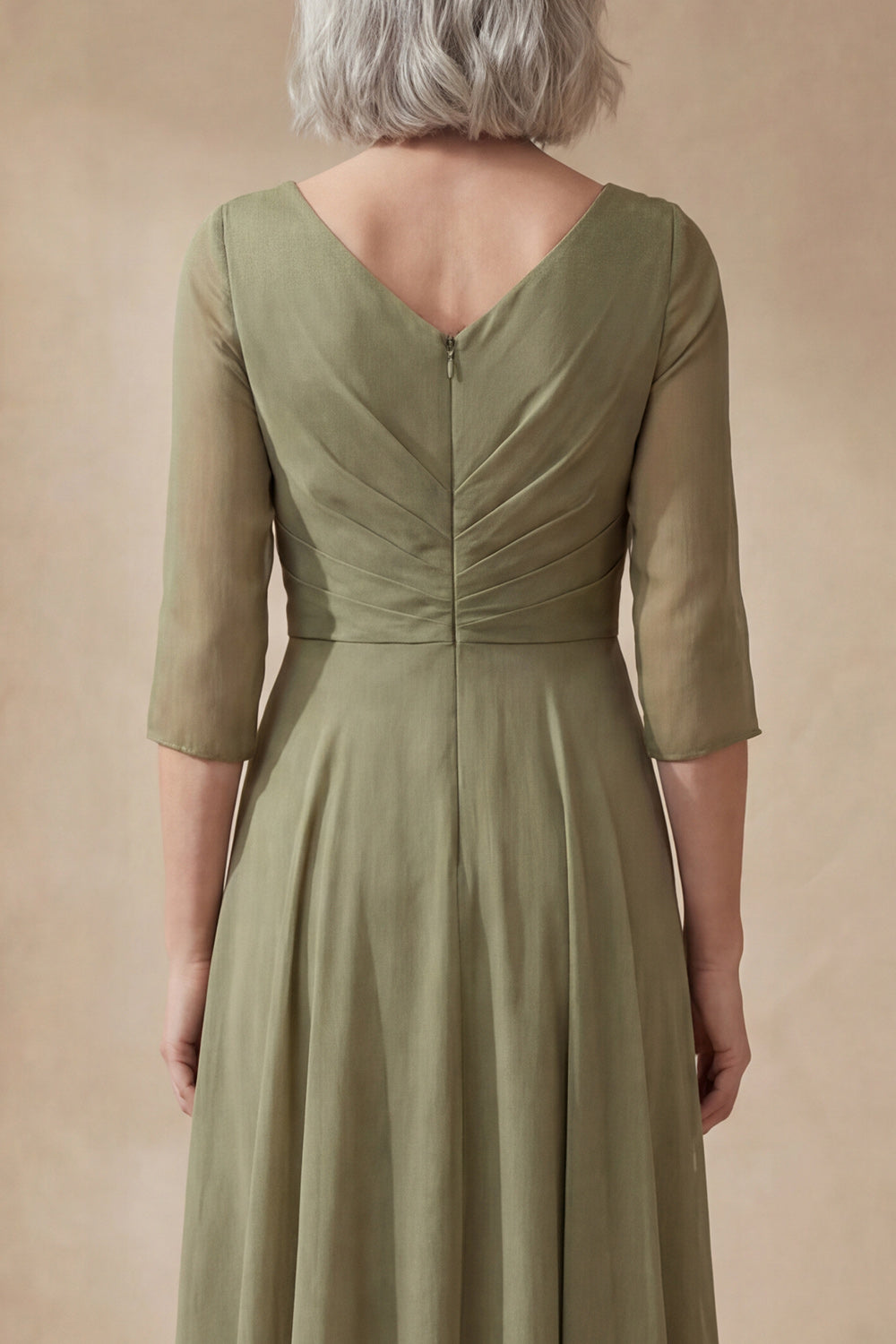 Amalie V Neck Midi Dress - Sage Green