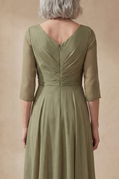 Amalie V Neck Midi Dress - Sage Green