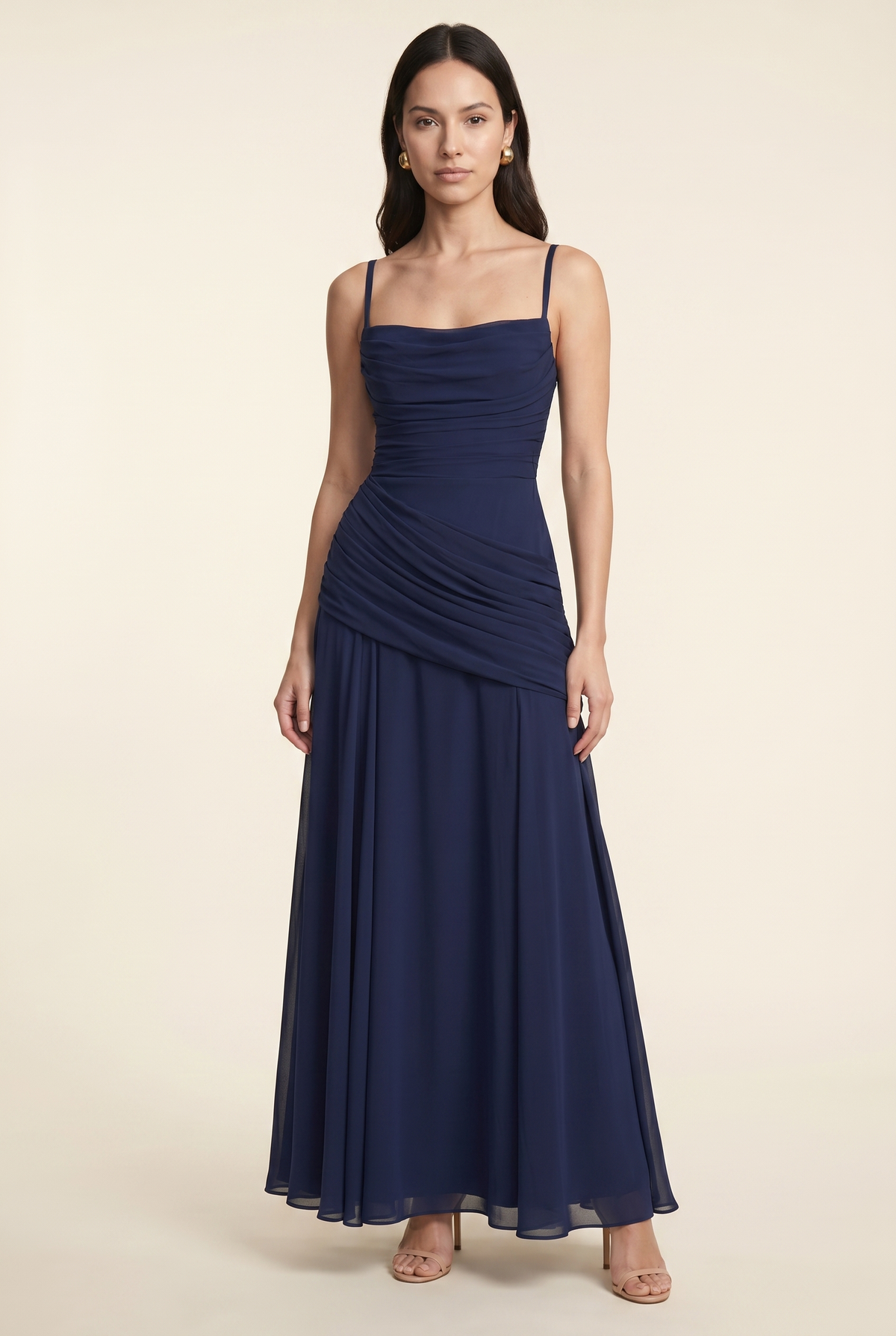 Amandine Cowl Neck Maxi Dress - Navy