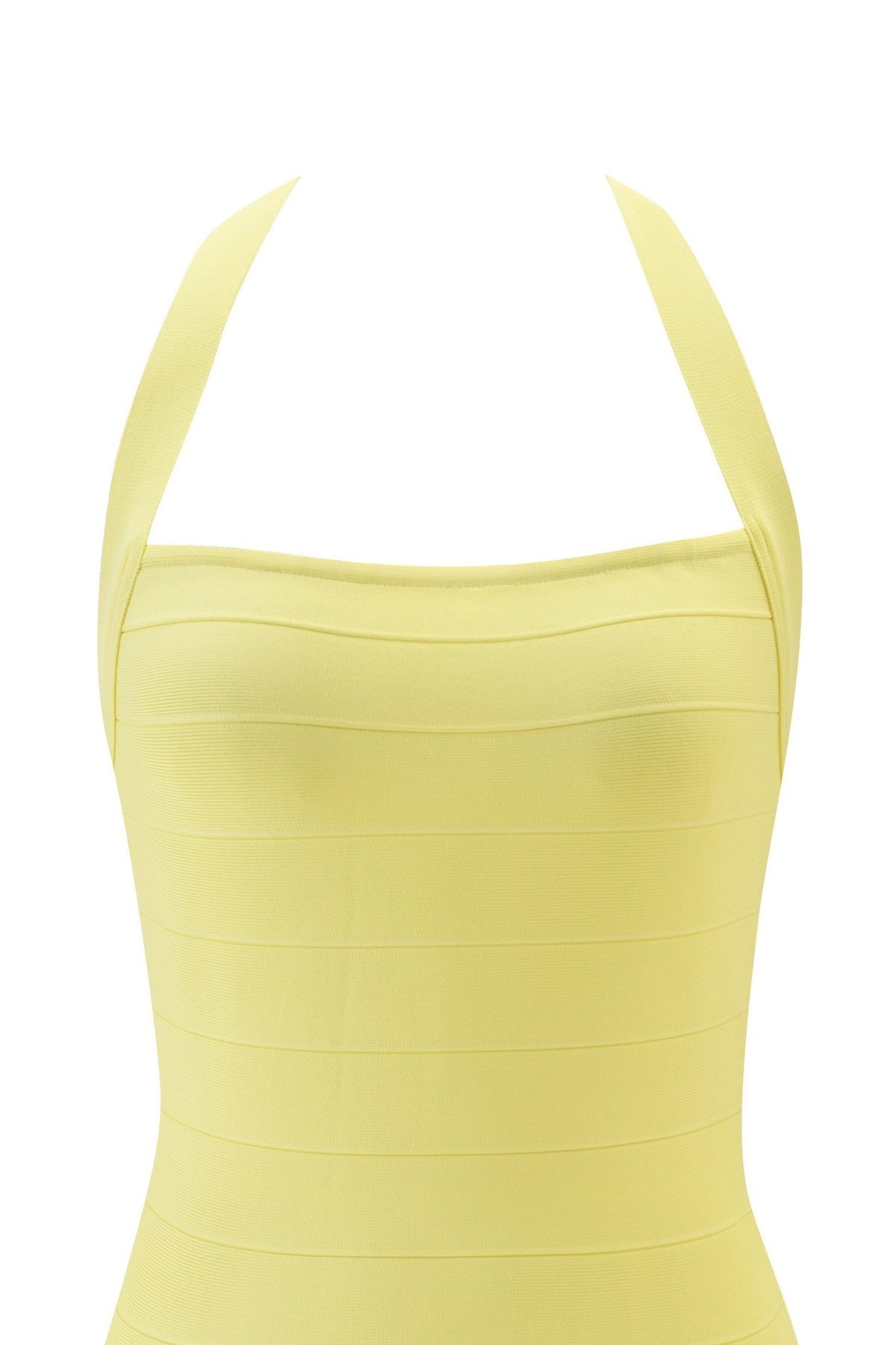 Adalyn Halter Bandage Mini Dress - Pale Yellow