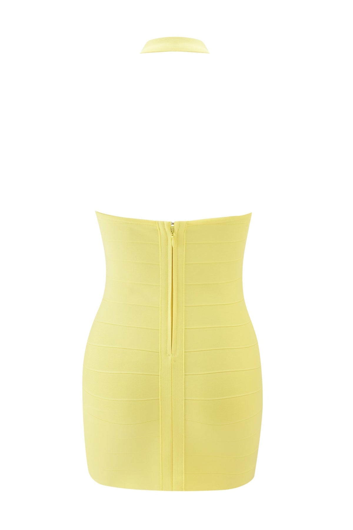 Adalyn Halter Bandage Mini Dress - Pale Yellow