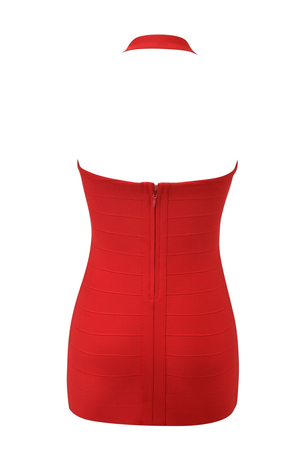 Adalyn Halter Bandage Mini Dress - Red