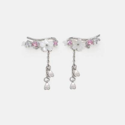 Adelie Cherry Blossom Earrings - Silver