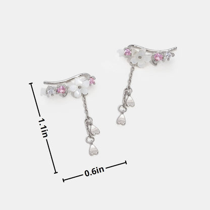 Adelie Cherry Blossom Earrings - Silver