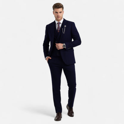 Alden Herringbone Three-Piece Suit