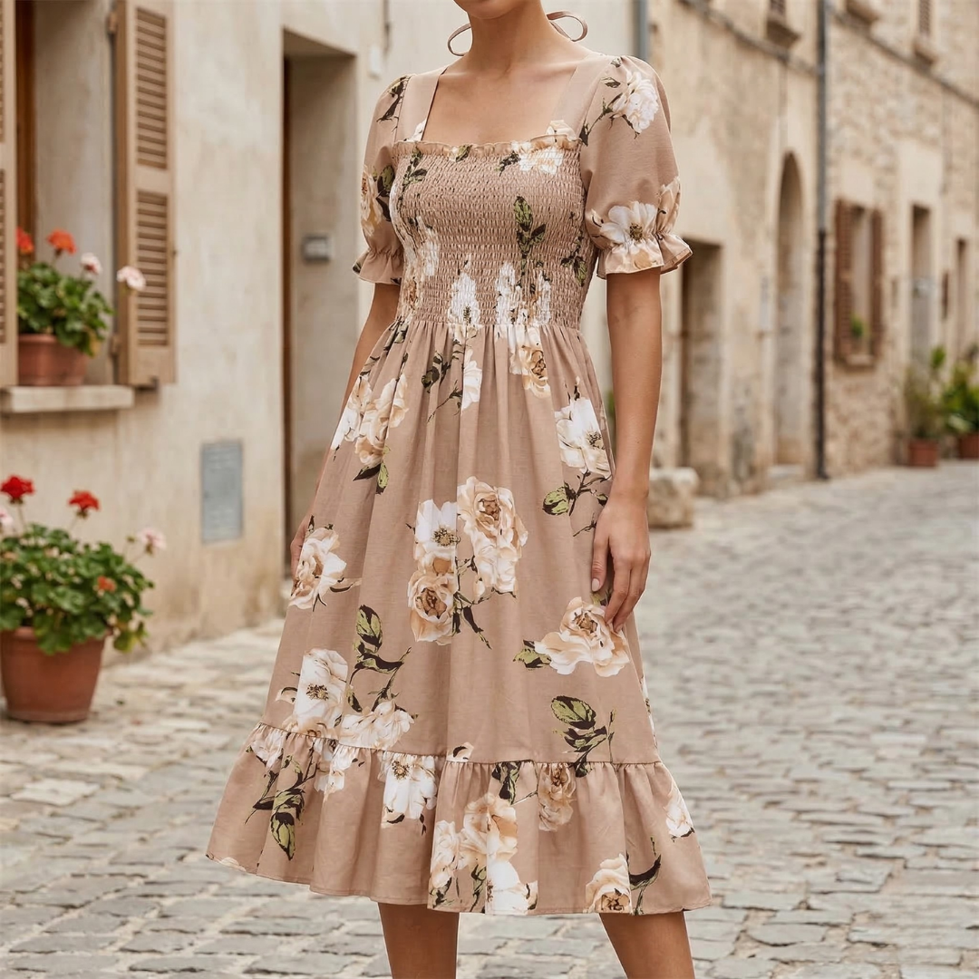 Alora Square Neck Midi Dress