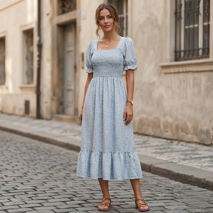 Alora Square Neck Midi Dress