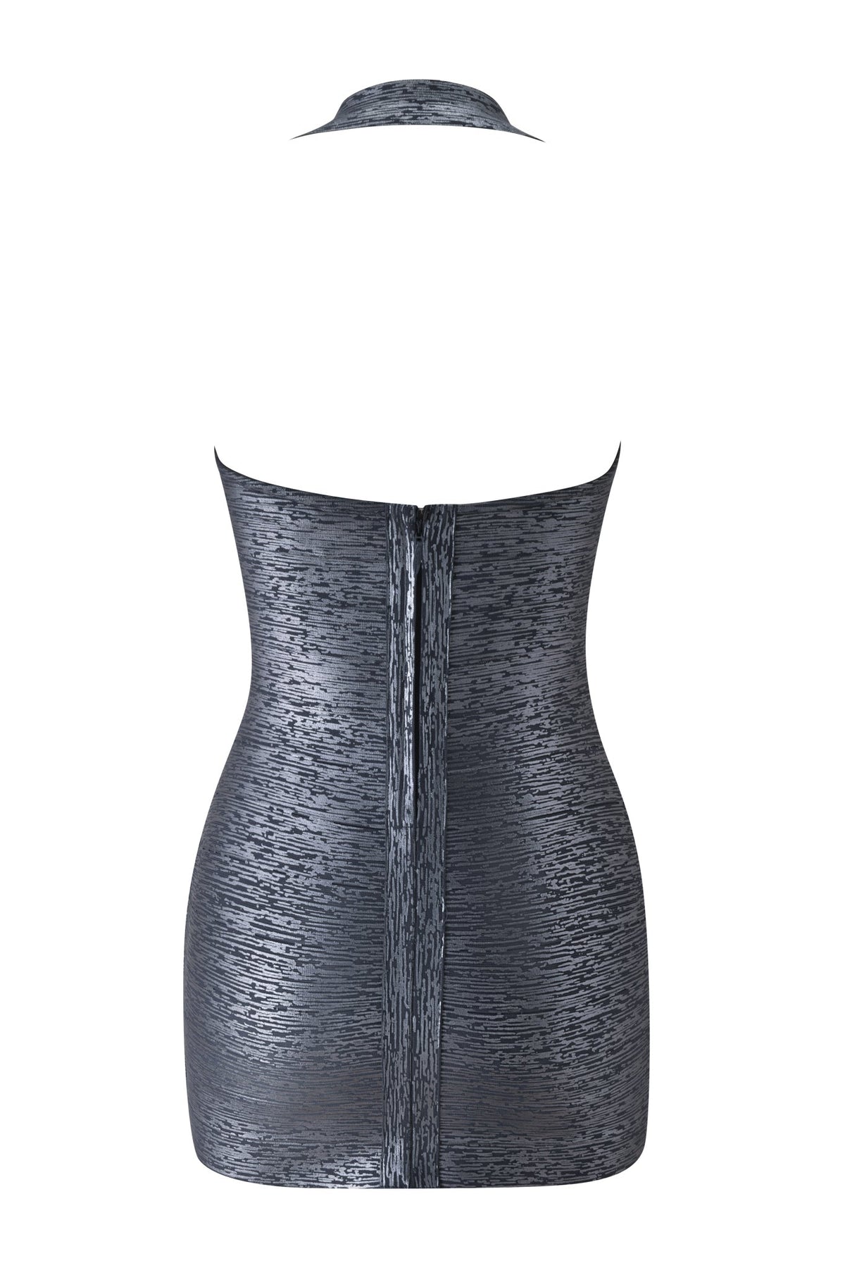 Amaris Metallic Bandage Mini Dress - Charcoal