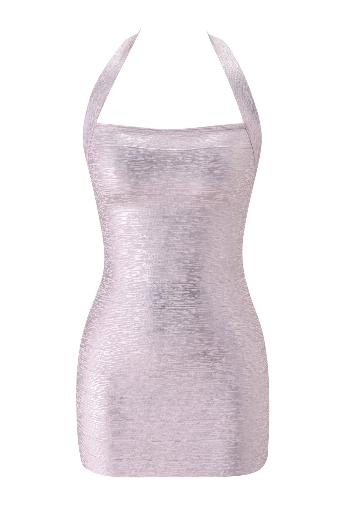 Amaris Metallic Bandage Mini Dress - Pink Pearl