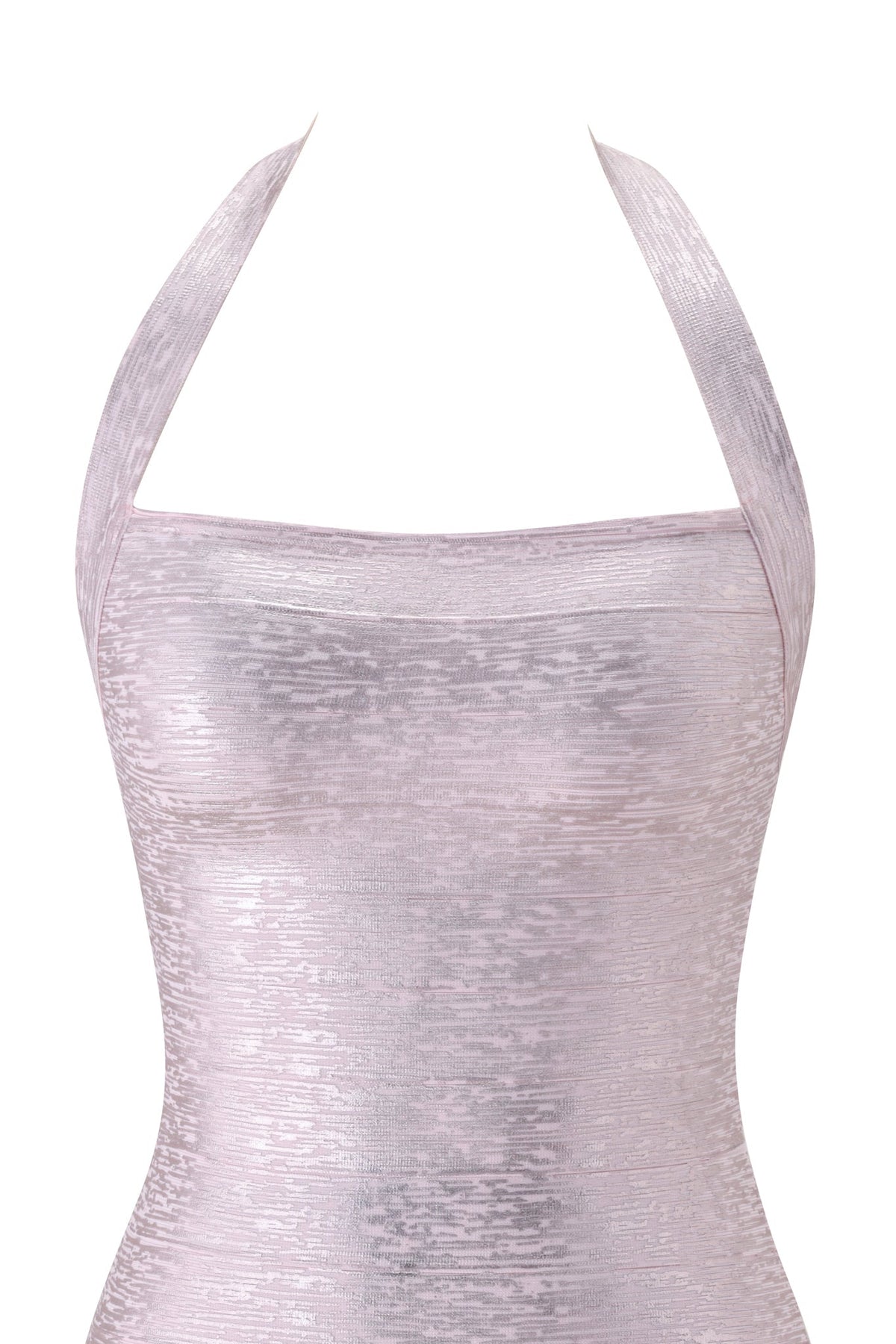Amaris Metallic Bandage Mini Dress - Pink Pearl