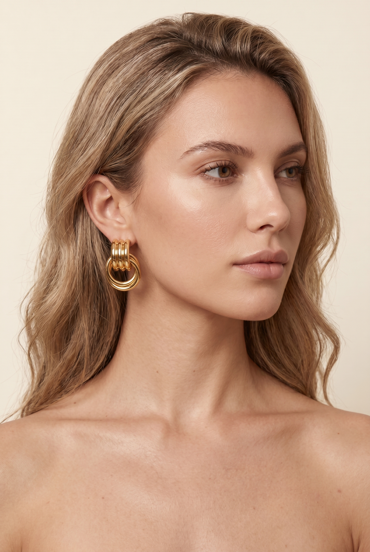 Amberly Sculpted Knot Hoop Earrings - Gold