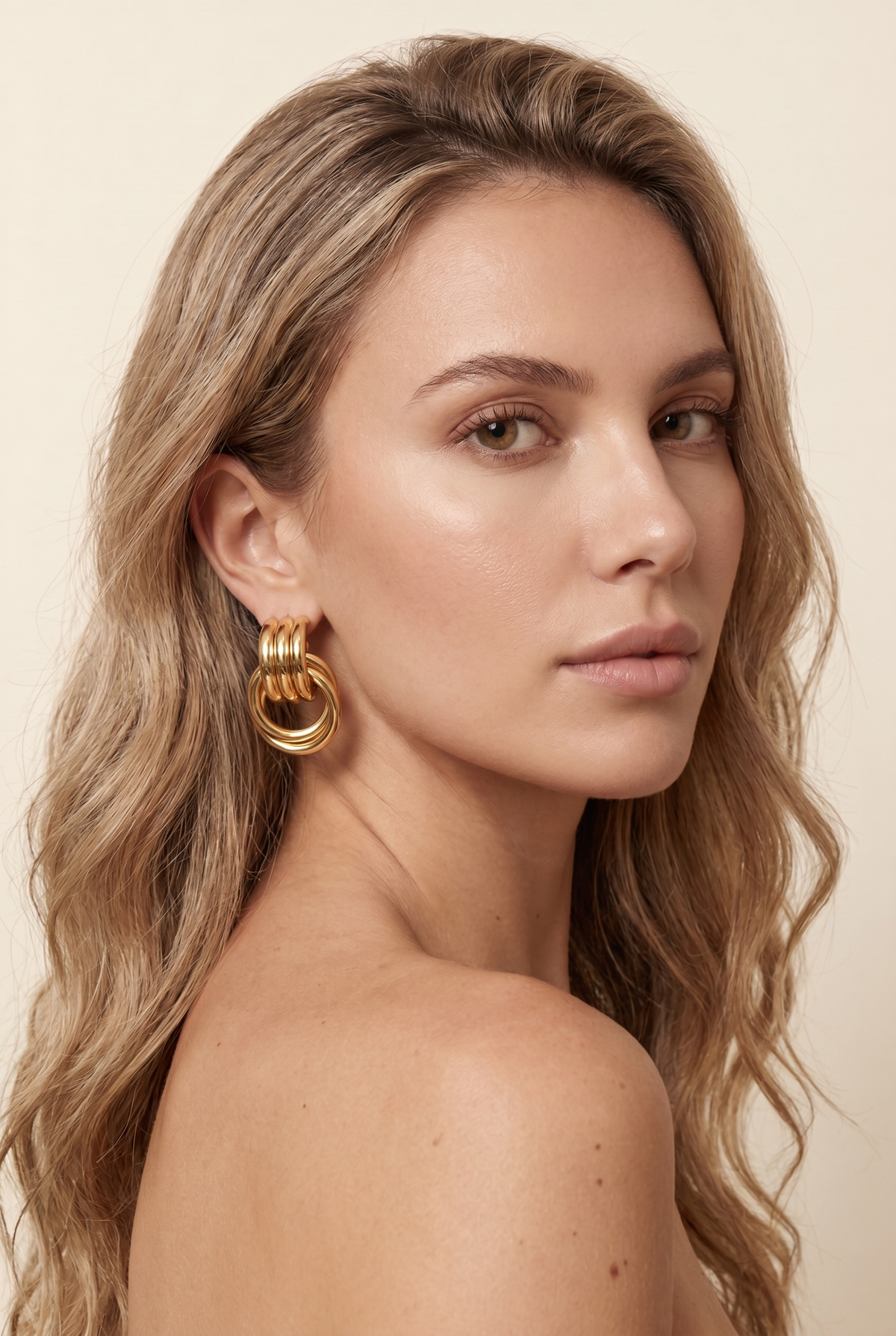 Amberly Sculpted Knot Hoop Earrings - Gold