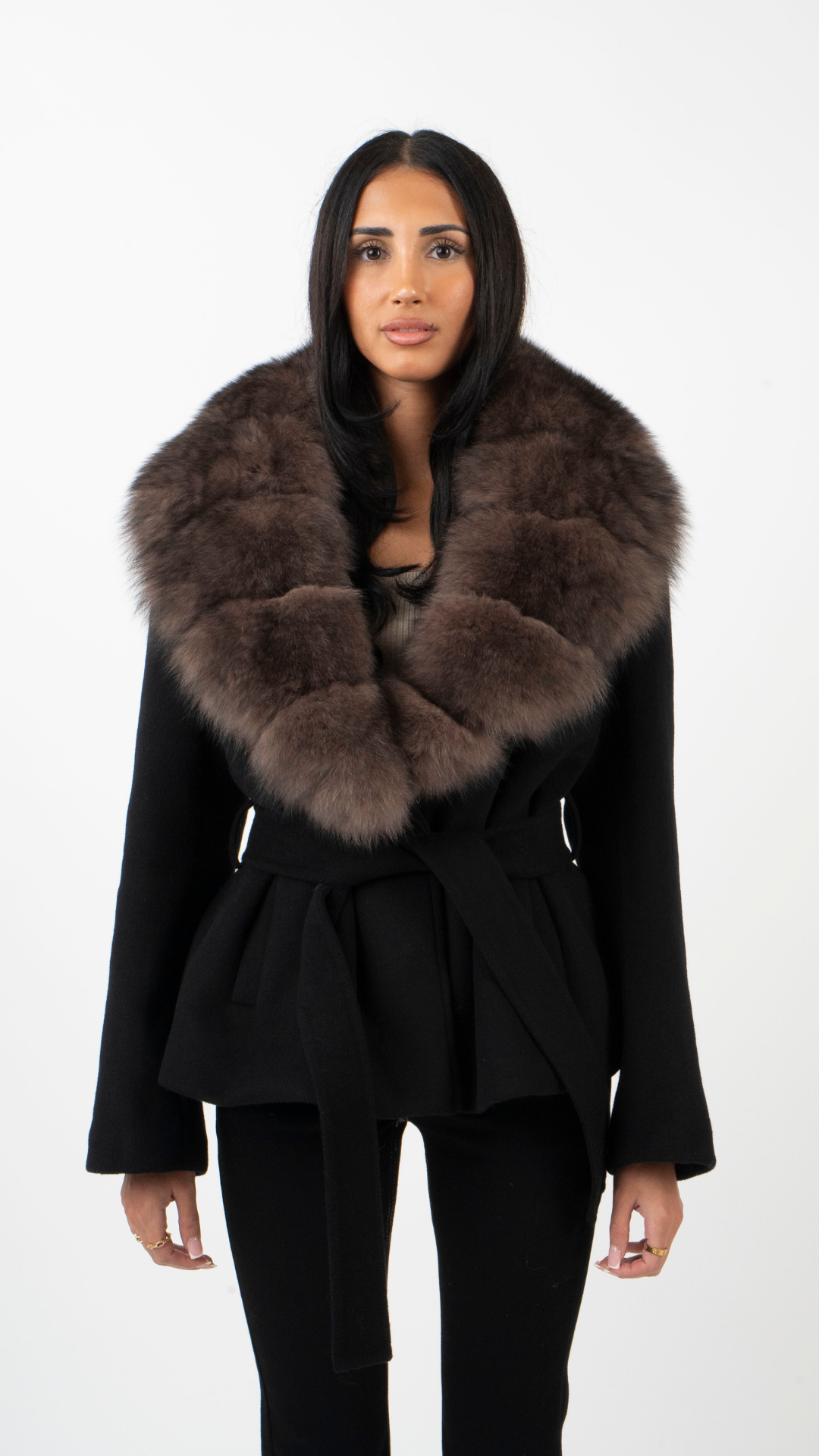 Amelia Faux Fur Oversized Collar Tailored Jacket