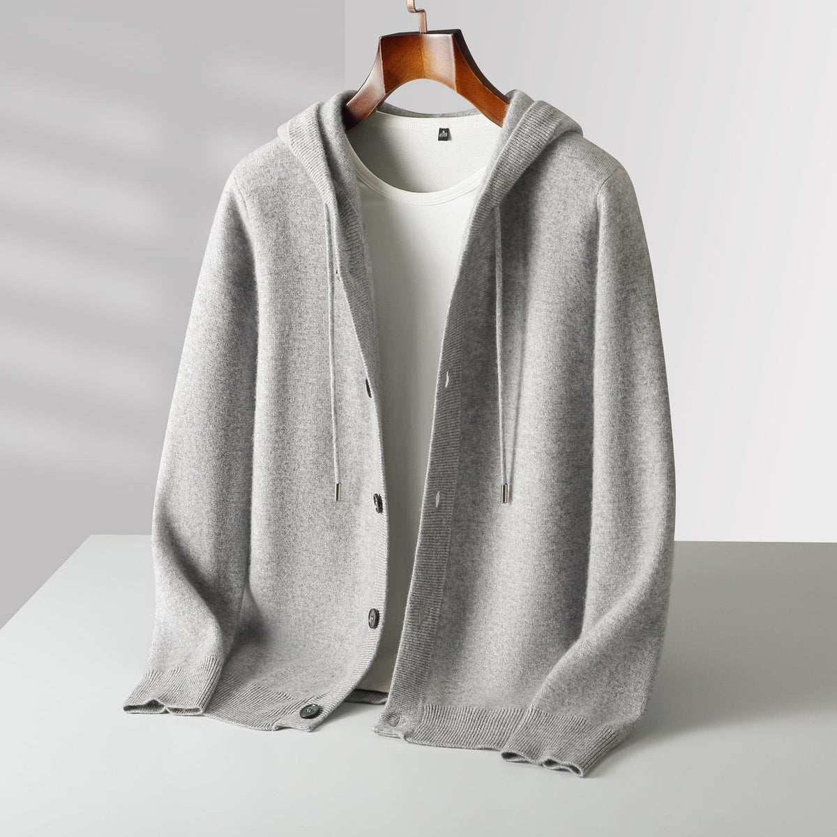 Anela Hooded Top - Light Gray