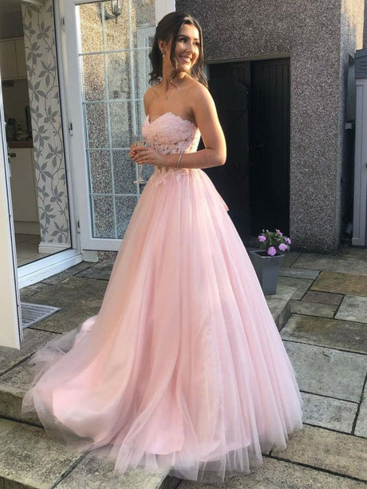 Anthea Lace Tulle Gown - Blush