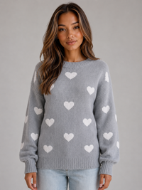 Gray Heart Print