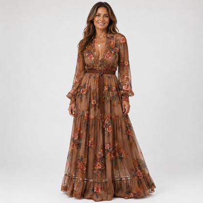 Aubrine Maxi Dress - Dark Brown