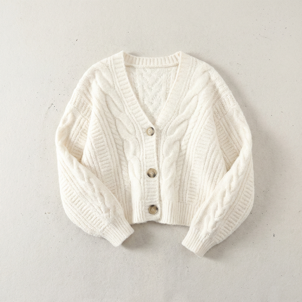 Aurielle Cable Knit Top - White