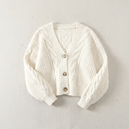 Aurielle Cable Knit Top - White