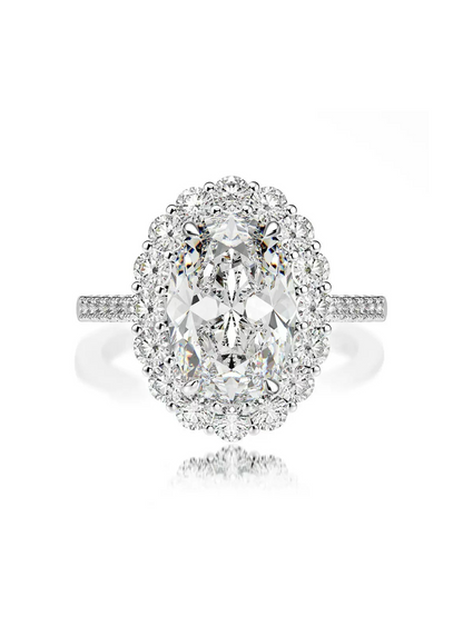 Avalyn Oval Halo Ring - White