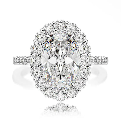 Avalyn Oval Halo Ring - White