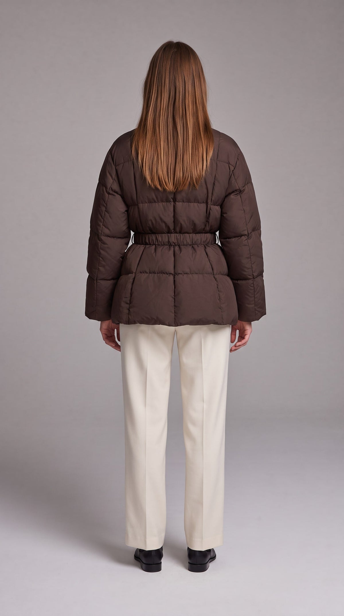 Avonlea Belted Quilted Puffer Coat - Brown