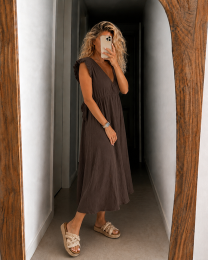 Belisande Midi Dress - Brown