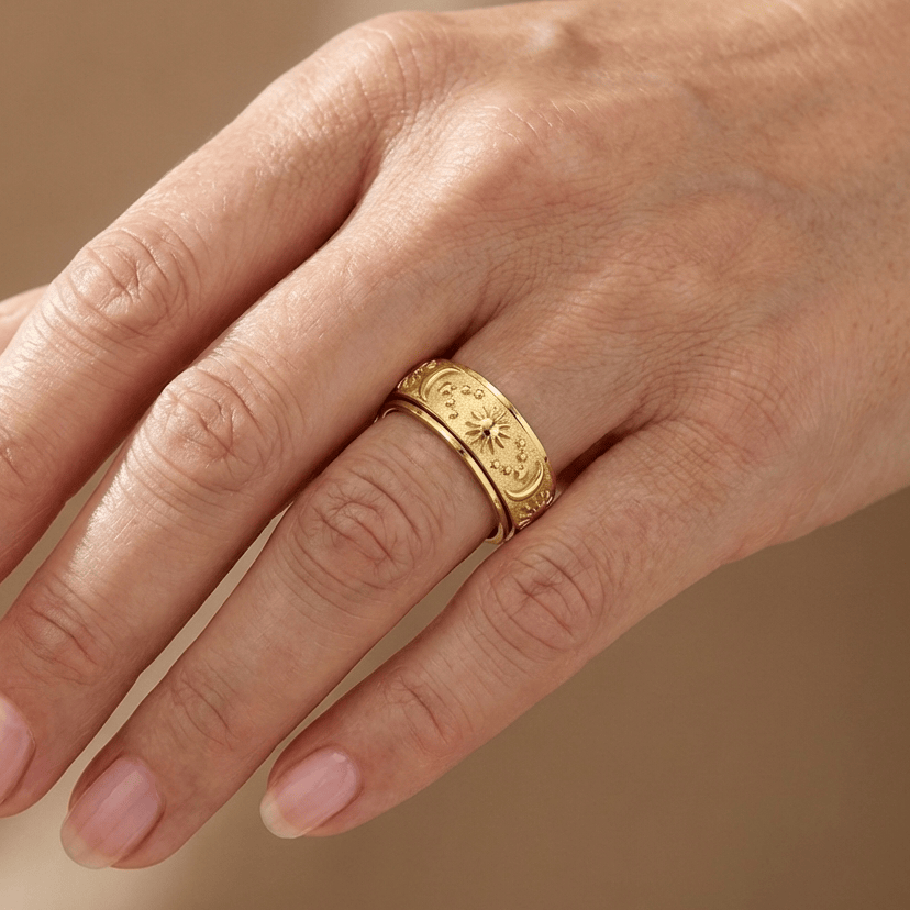 Bettany Celestial Spinner Ring - Gold