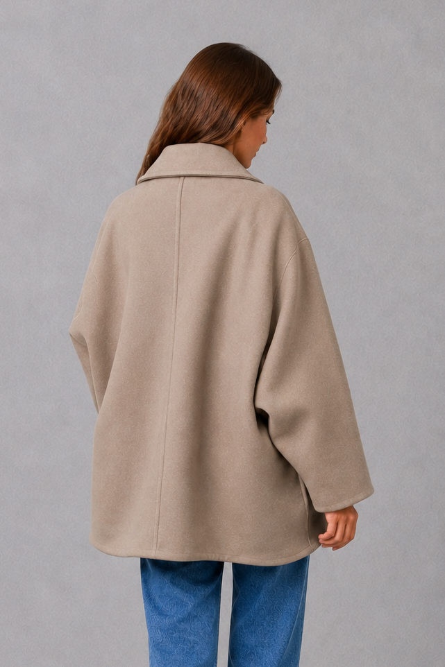 Brigid Vintage Relaxed Longline Coat - Taupe