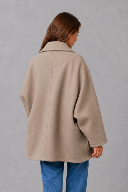 Brigid Vintage Relaxed Longline Coat - Taupe