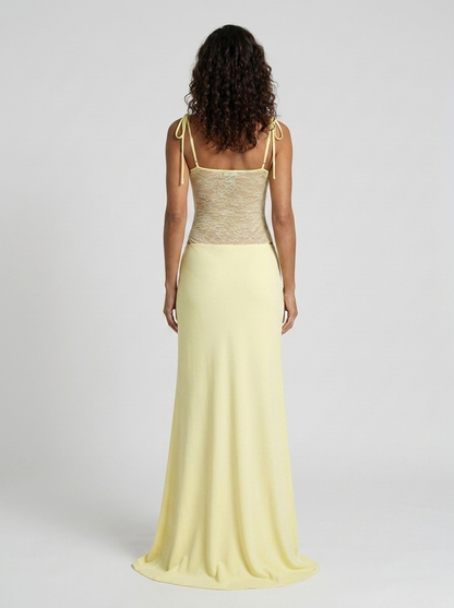 Brigitte Lace Maxi Dress - Butter Yellow