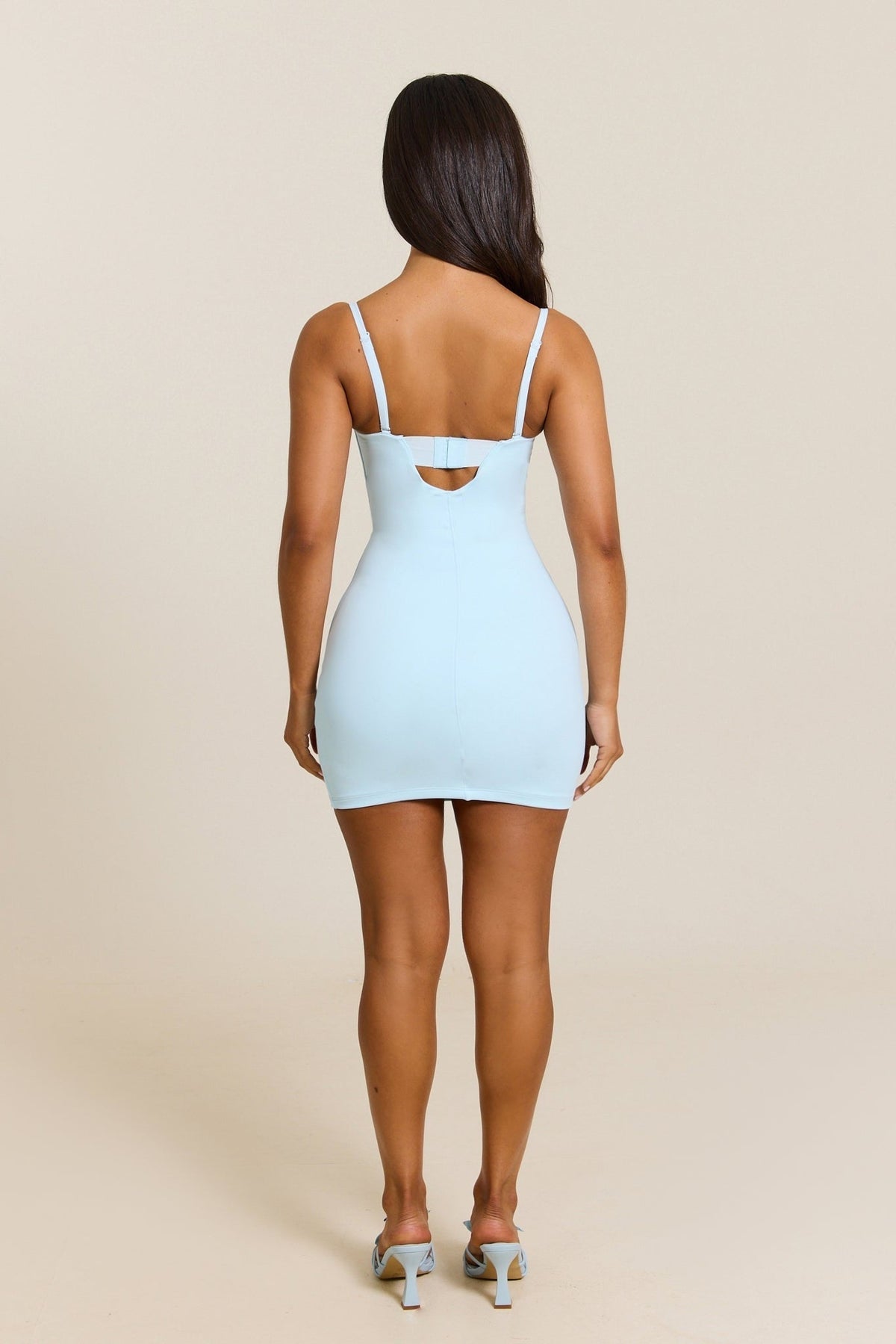 Calliope Sculpted Mini Dress - Baby Blue