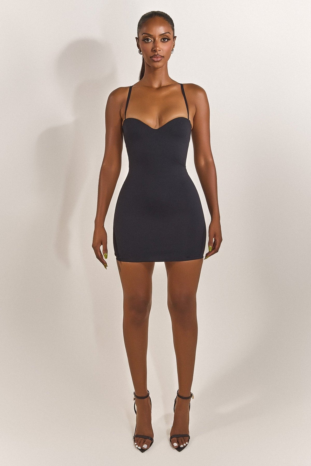 Calliope Sculpted Mini Dress - Black