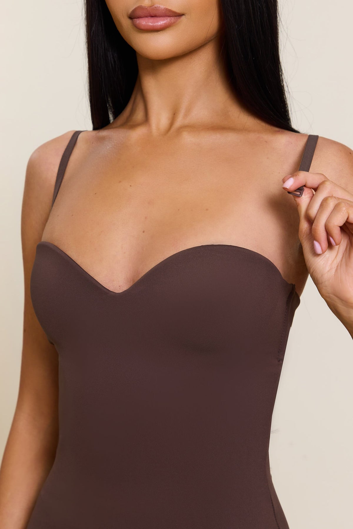 Calliope Sculpted Mini Dress - Brown