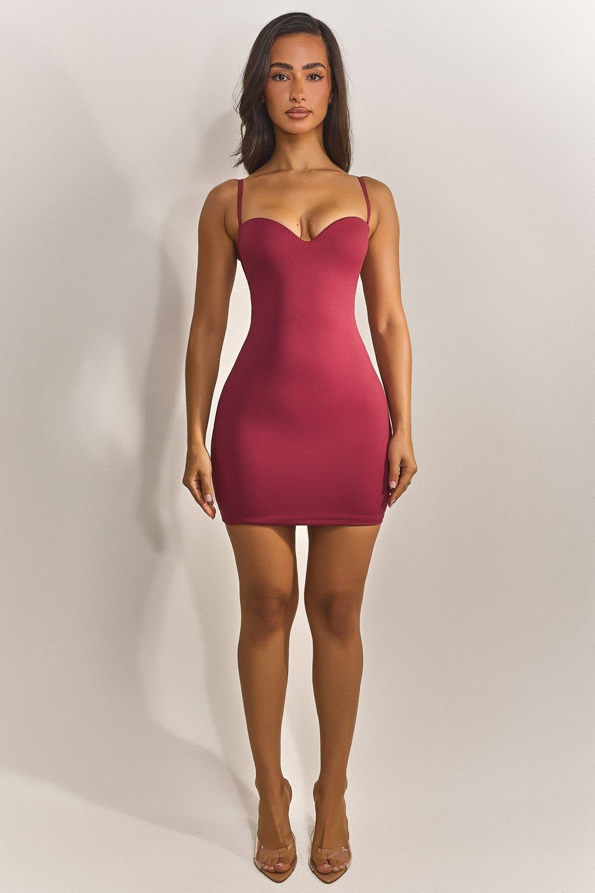 Calliope Sculpted Mini Dress - Burgundy