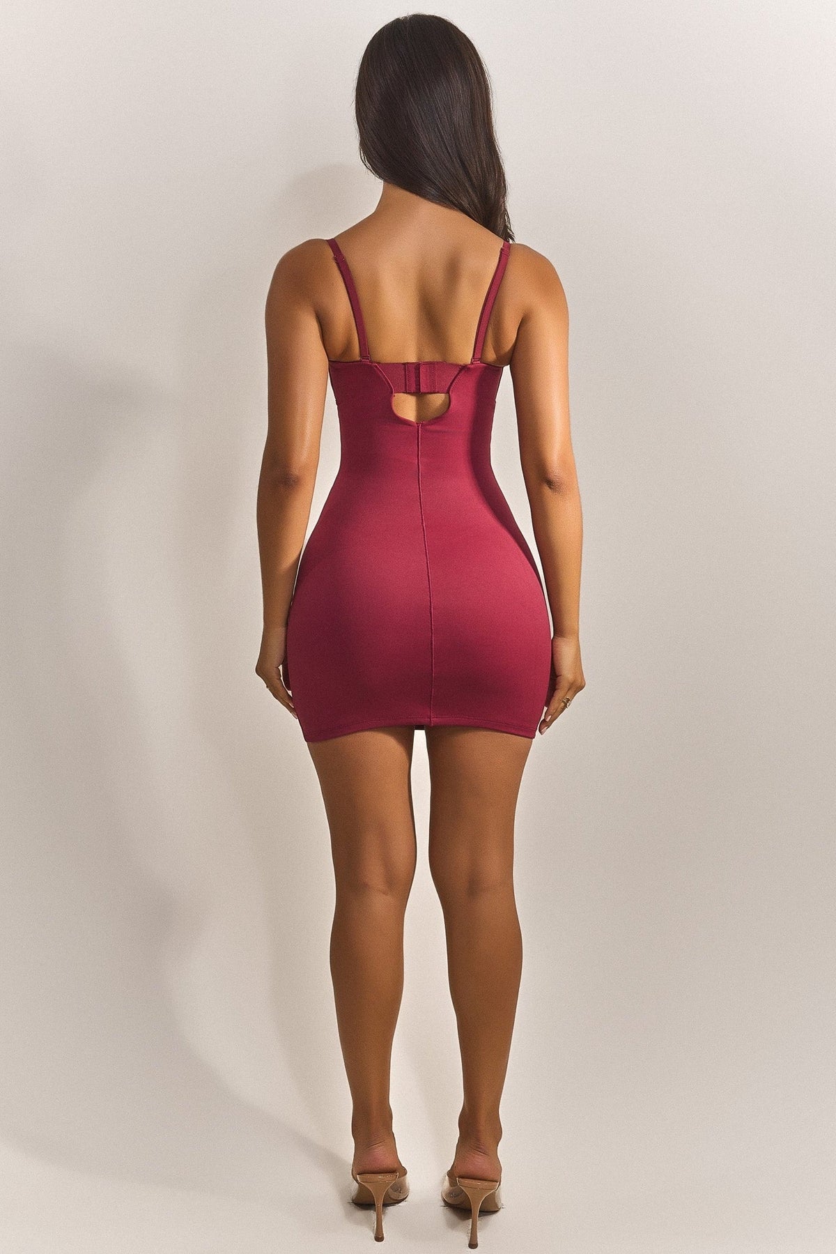 Calliope Sculpted Mini Dress - Burgundy