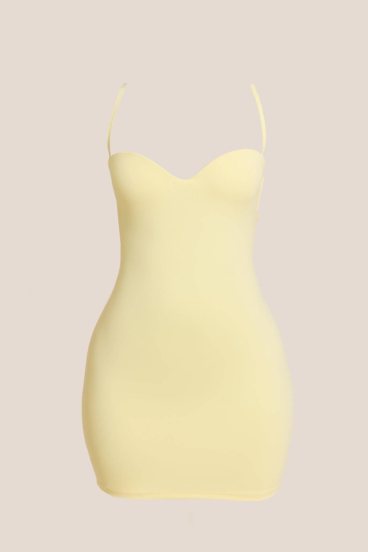 Calliope Sculpted Mini Dress - Butter Yellow