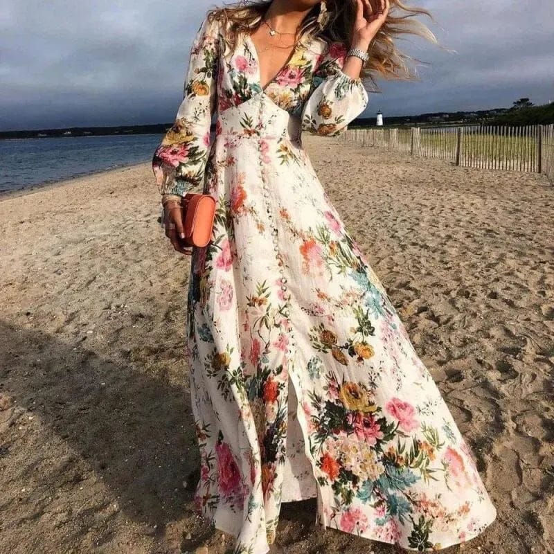 Camilla v Neck Maxi Dress