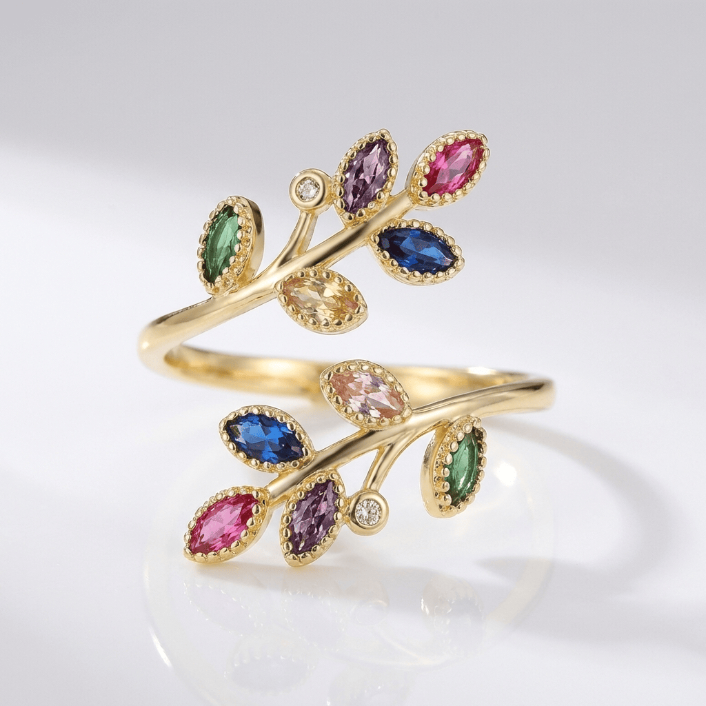 Caprice Leaf Wrap Ring - Multicolor